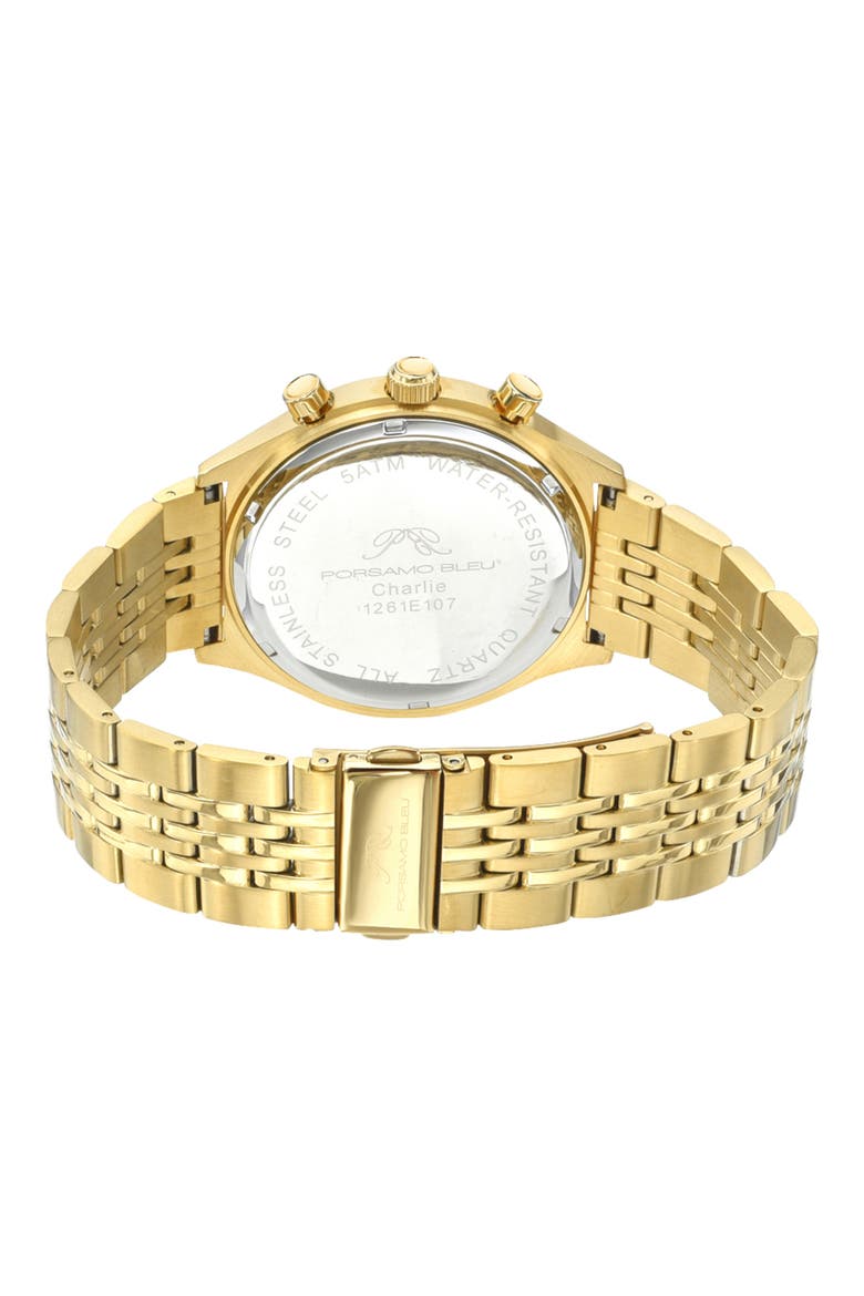 Charlie Multifunction Bracelet Strap Watch, 45mm, Alternate, color, GOLD