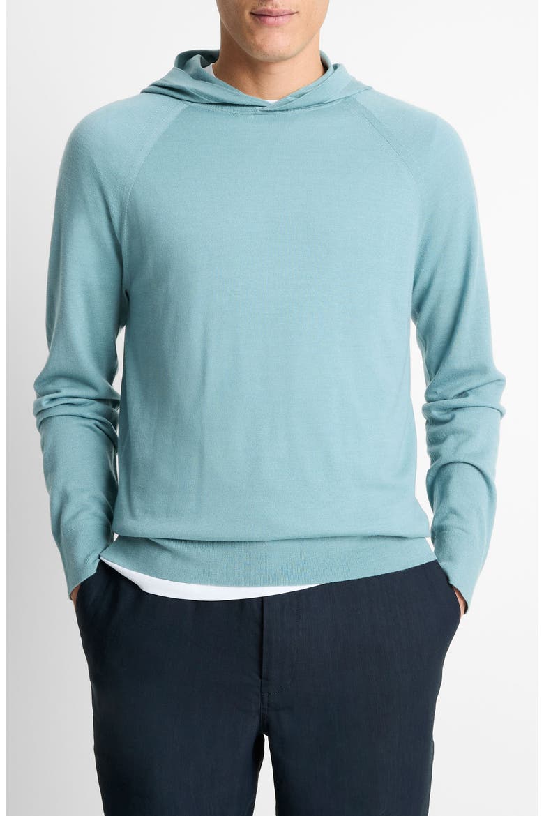 Wool & Cashmere Hooded Sweater, Main, color, LAGOON