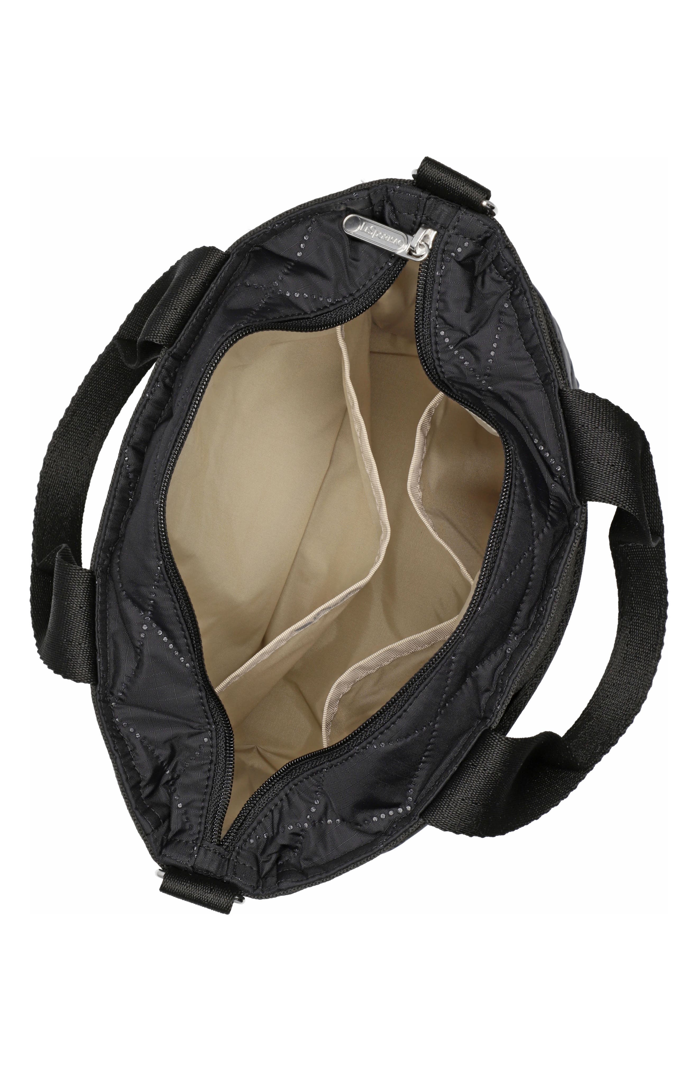 LeSportsac Small Bucket Tote Bag, Alternate, color, Black Cross Deboss