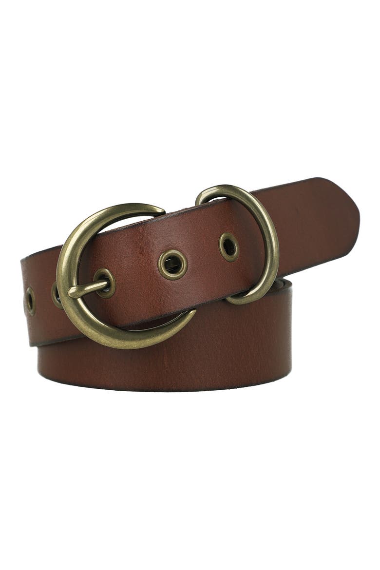 Leather Belt, Alternate, color, BROWN