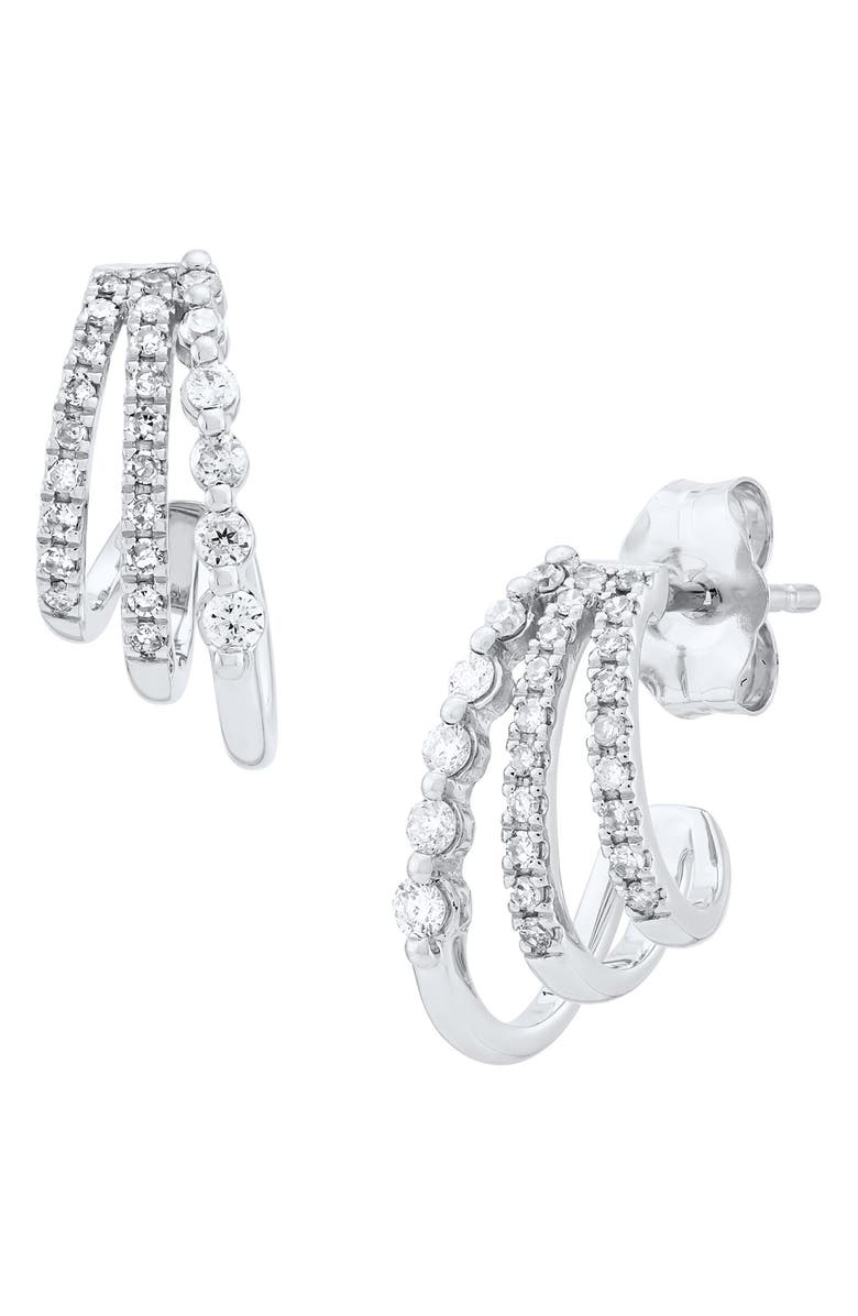 Frankie & Zoe Diamond Hoop Earrings, Alternate, color, White Gold