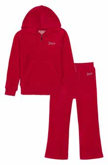 Embellished 2-Piece Velour Hooded Tracksuit Set