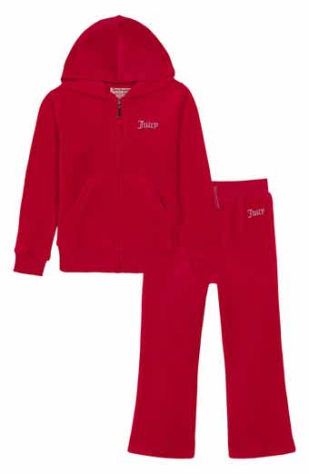 Embellished 2-Piece Velour Hooded Tracksuit Set