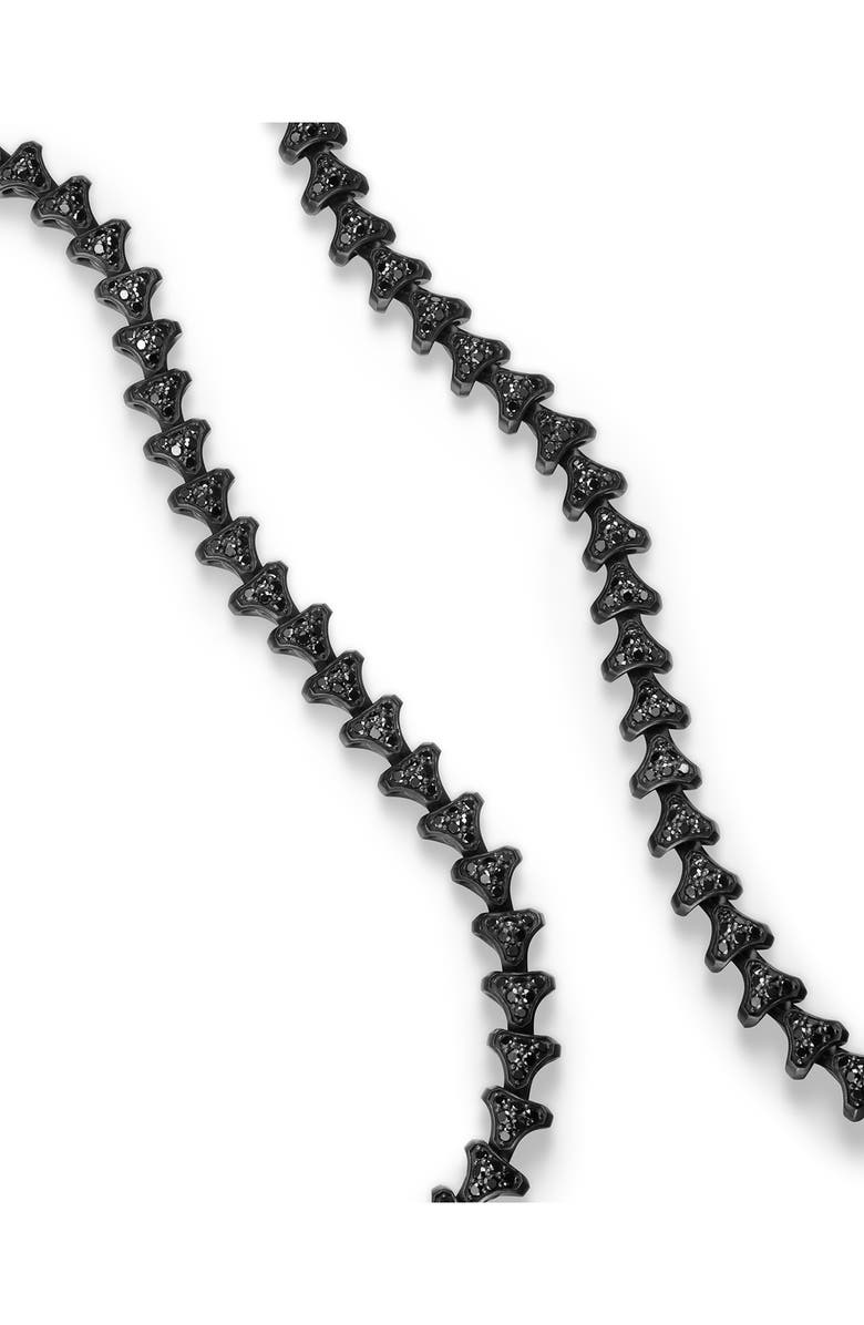 David Yurman Men's Armory Link Necklace, Black Titanium with Black Diamonds, 7.5mm, Alternate, color, Alternative Material