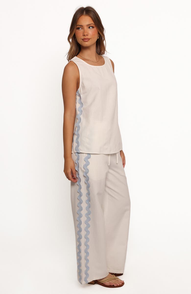 Petal & Pup Jasinta Wide Leg Pants, Alternate, color, Cream Blue