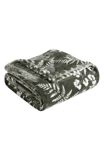 Eddie Bauer Fern Garden Plush Throw Blanket In Green