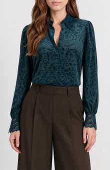 Vetiver Burnout Floral Shirt