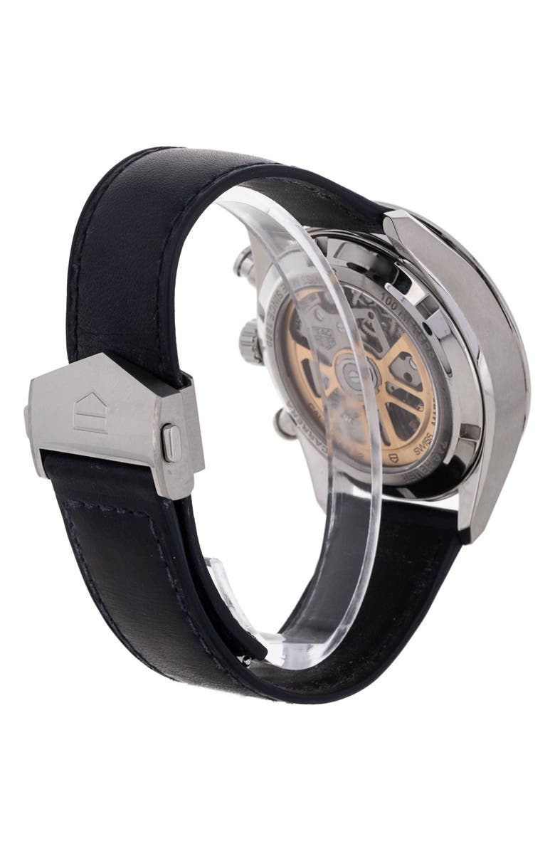 Watchfinder & Co. Tag Heuer Preowned 2024 Carrera Automatic CBN201D.FC6543 Leather Strap Watch, 42mm, Alternate, color, Blue