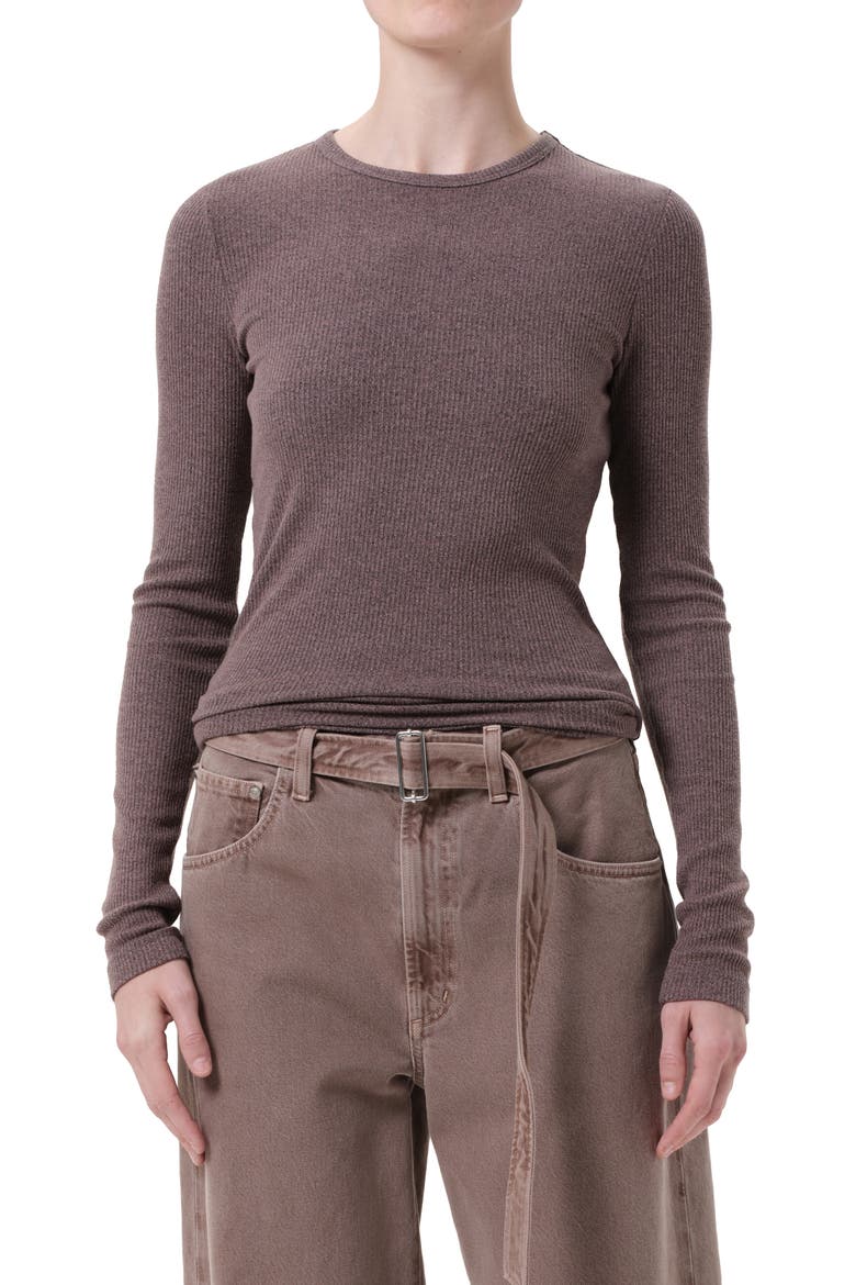 Delphi Slim Fit Ribbed T-Shirt, Main, color, CERAMIC V ROSE