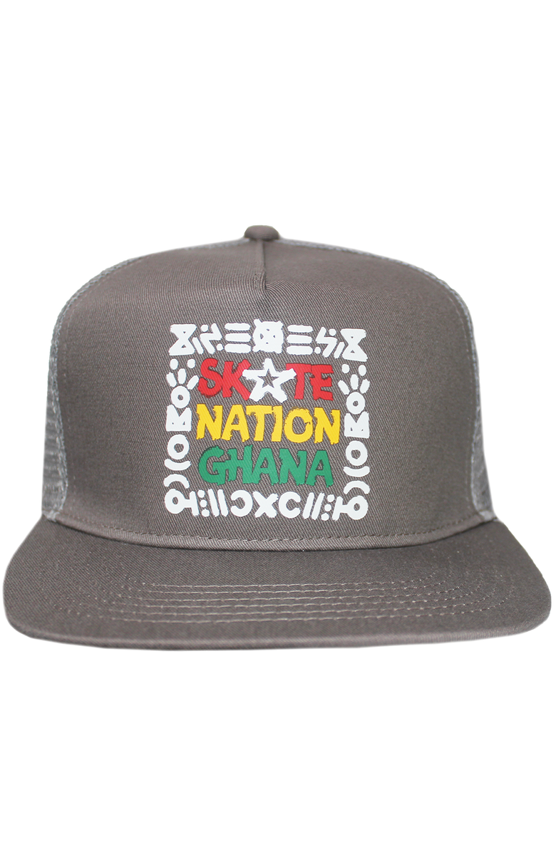 Cross Colours Skate Nation Tribal Print Trucker Hat, Main, color, 