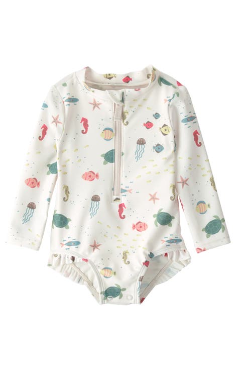 Long Sleeve One-Piece UPF 50+ Rashguard Swimsuit (Baby)