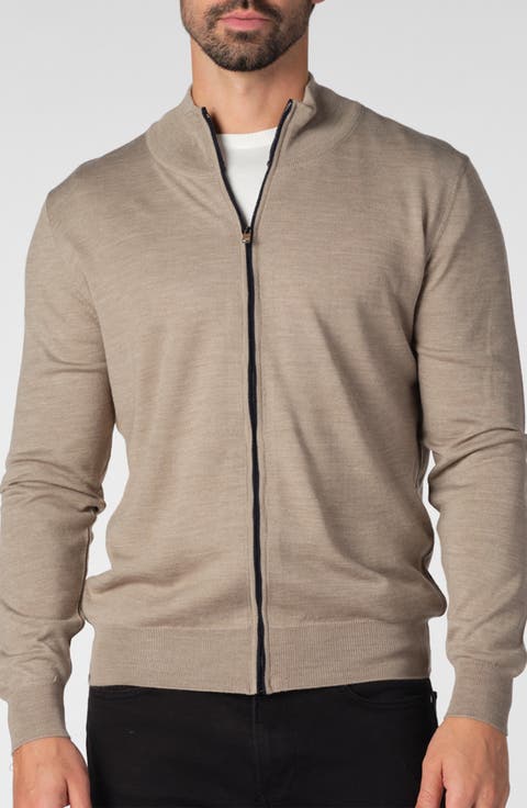 Lightweight Merino Wool Full Zip Sweater
