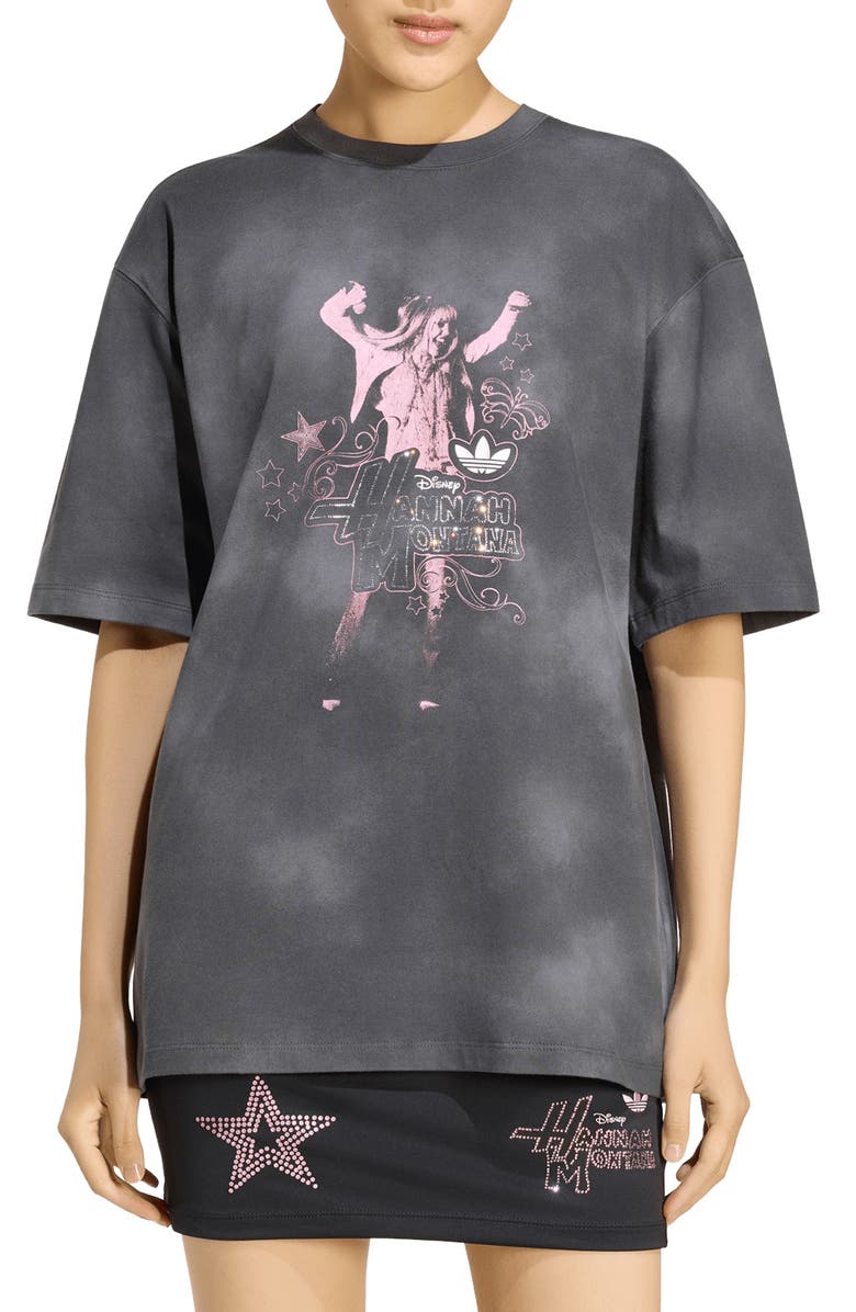 adidas Originals x Hannah Montana Cotton Graphic T-Shirt, Main, color, Black/ /