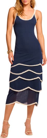 Aurelia Stitch Trim Midi Dress