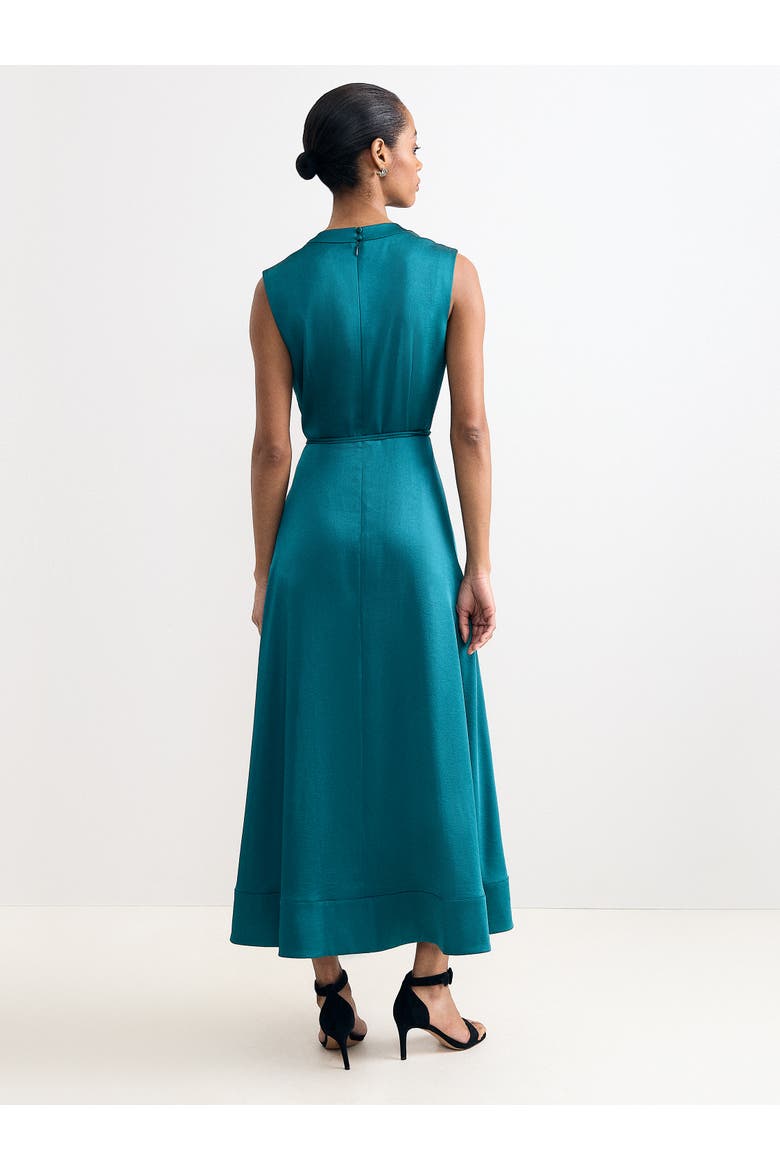 Sabrianna Cowl Neck Belted Midi Dress, Alternate, color, Teal