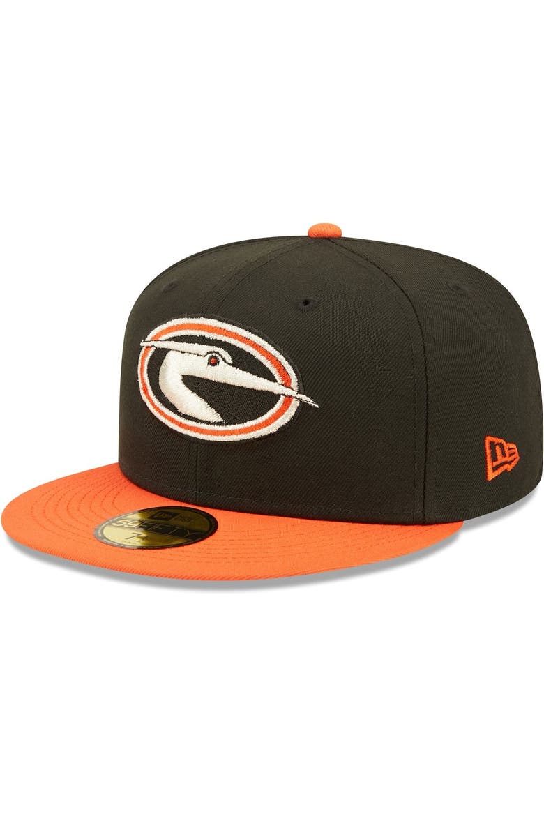 Men's New Era Black Delmarva Shorebirds Authentic Collection Team Alternate 59FIFTY Fitted Hat, Main, color, Black