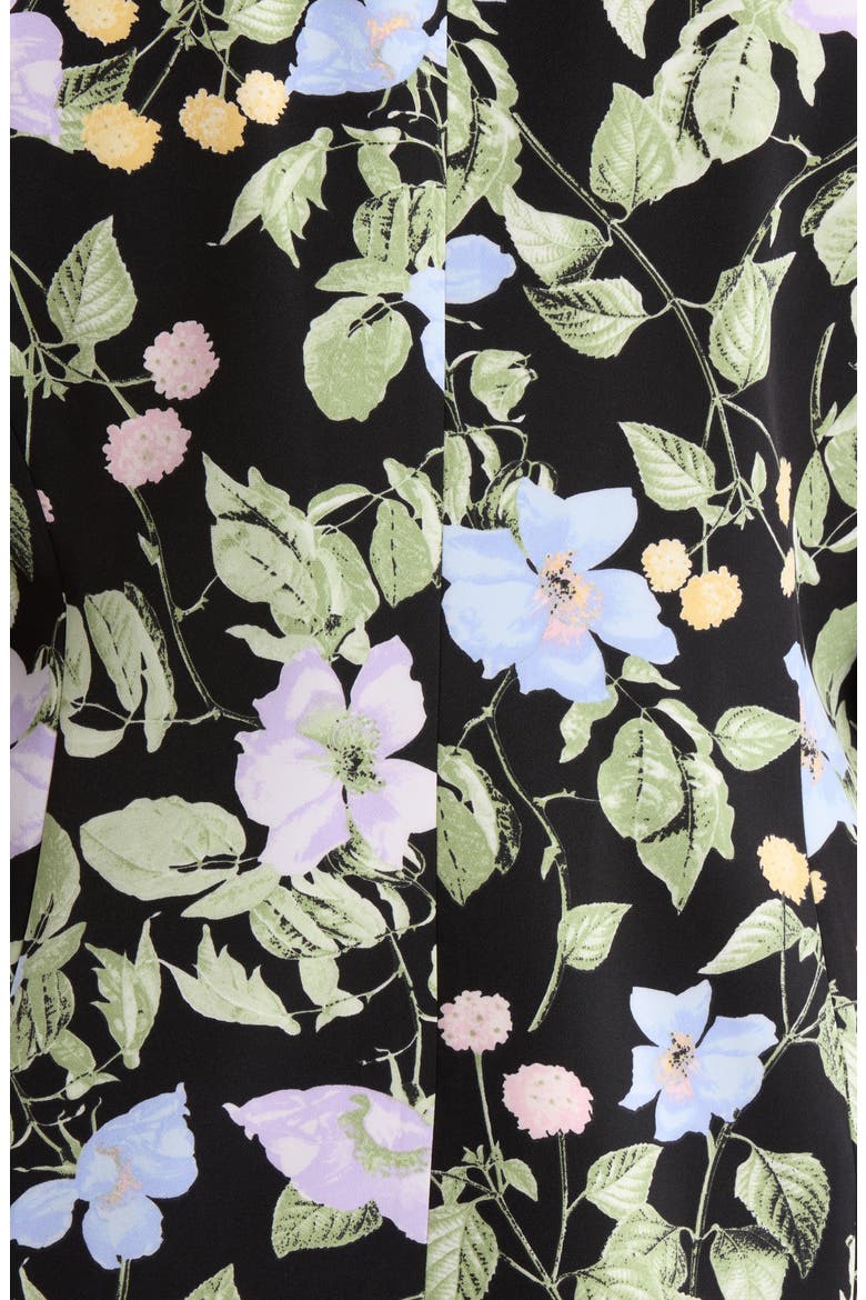 Floral Print One-Button Jacket, Alternate, color, BLACK MULTI