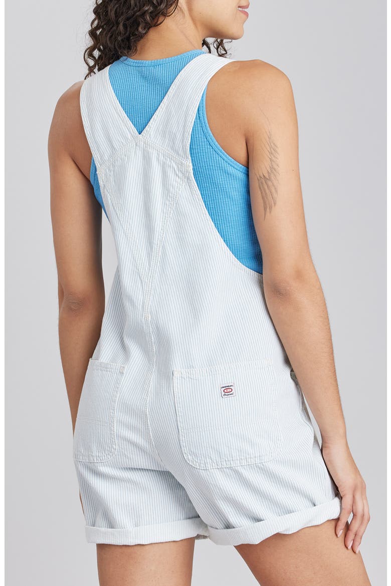 Mario Stripe Denim Shortalls, Alternate, color, LIGHT BLUE
