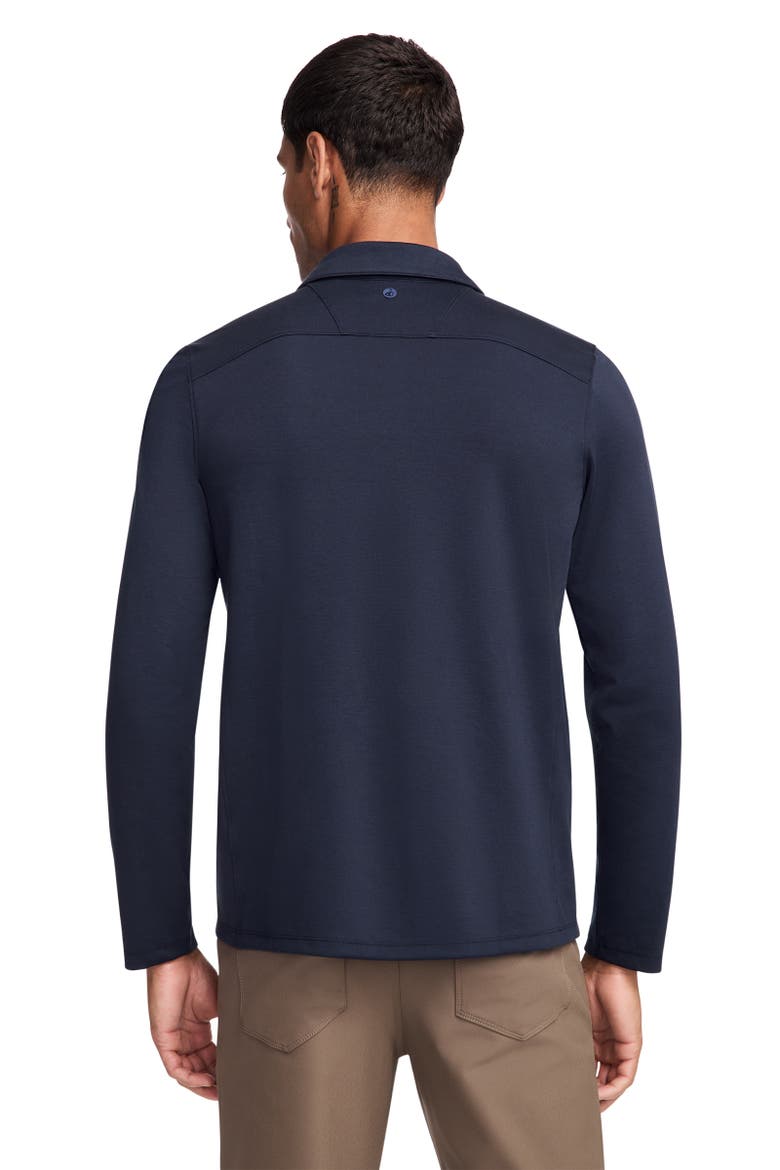 Mens EverActive Long Sleeve Tech Pique Polo, Alternate, color, Jockey Blue
