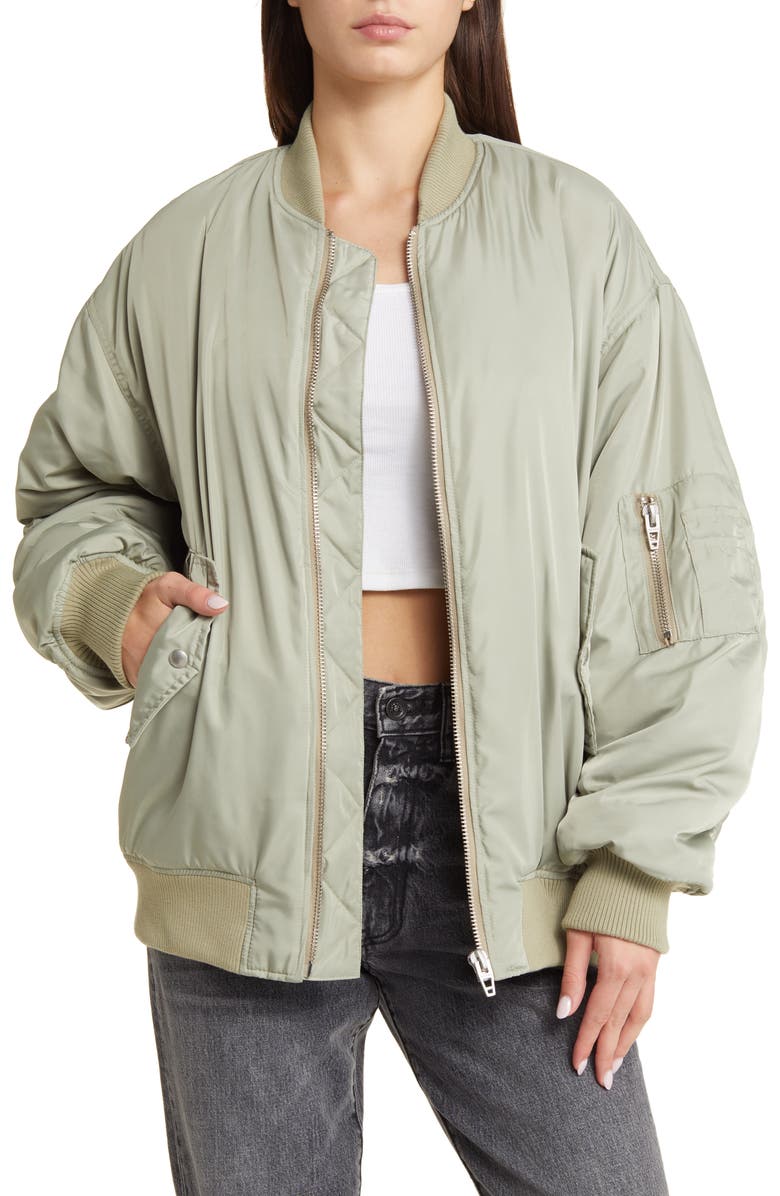 BLANKNYC Oversize Bomber Jacket, Main, color, 