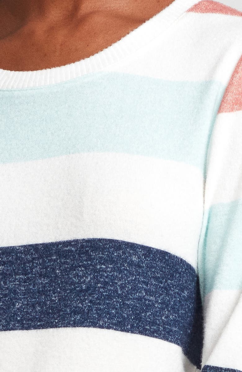 Andrew Marc Stripe Hachi Sweater, Alternate, color, Winter Whi