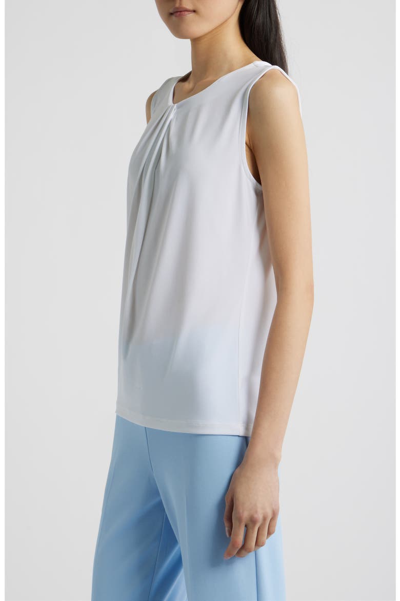 Asymmetric Pleat Neck Sleeveless Top, Alternate, color, CRISP WHITE
