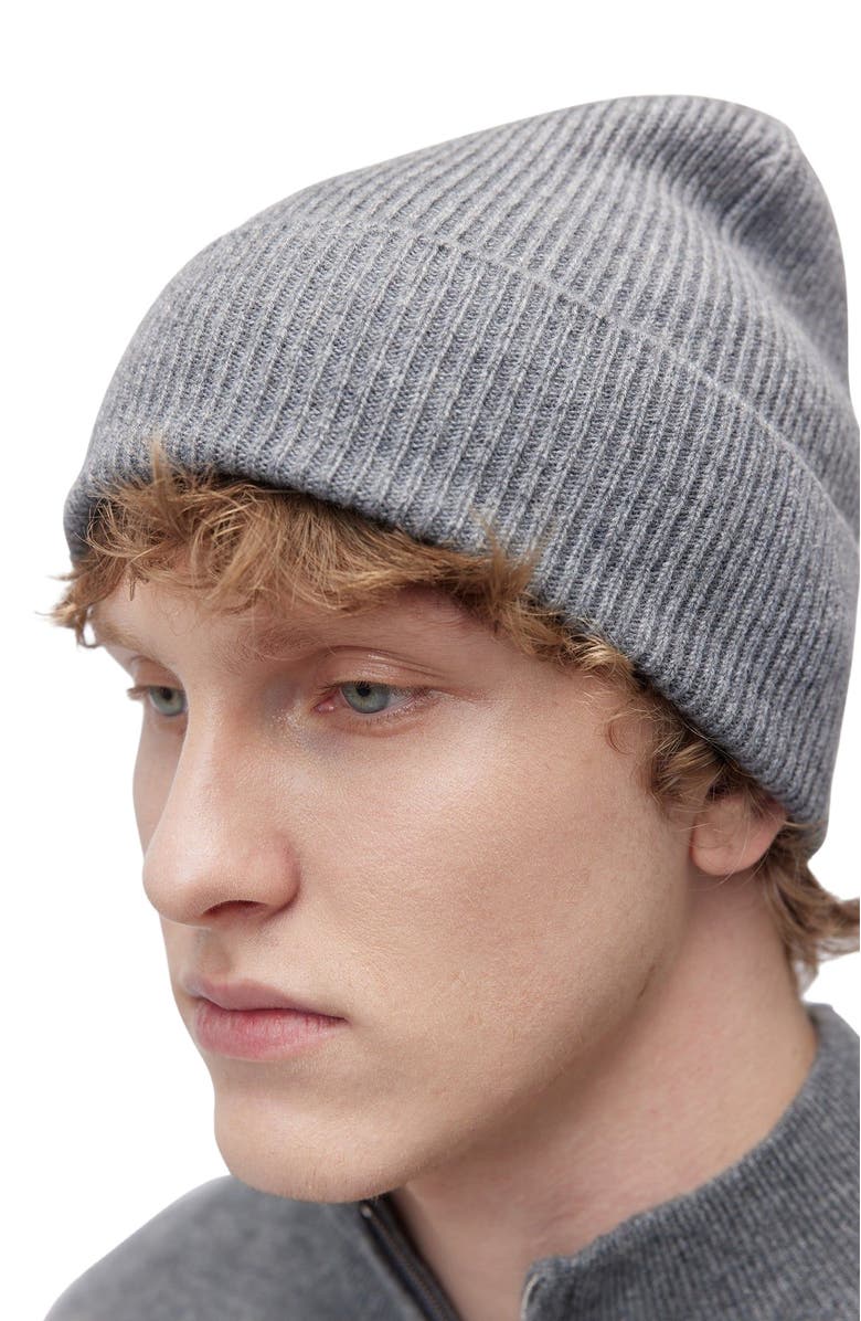 Gobi Cashmere Cashmere Rib Knit Beanie, Alternate, color, Dim Gray