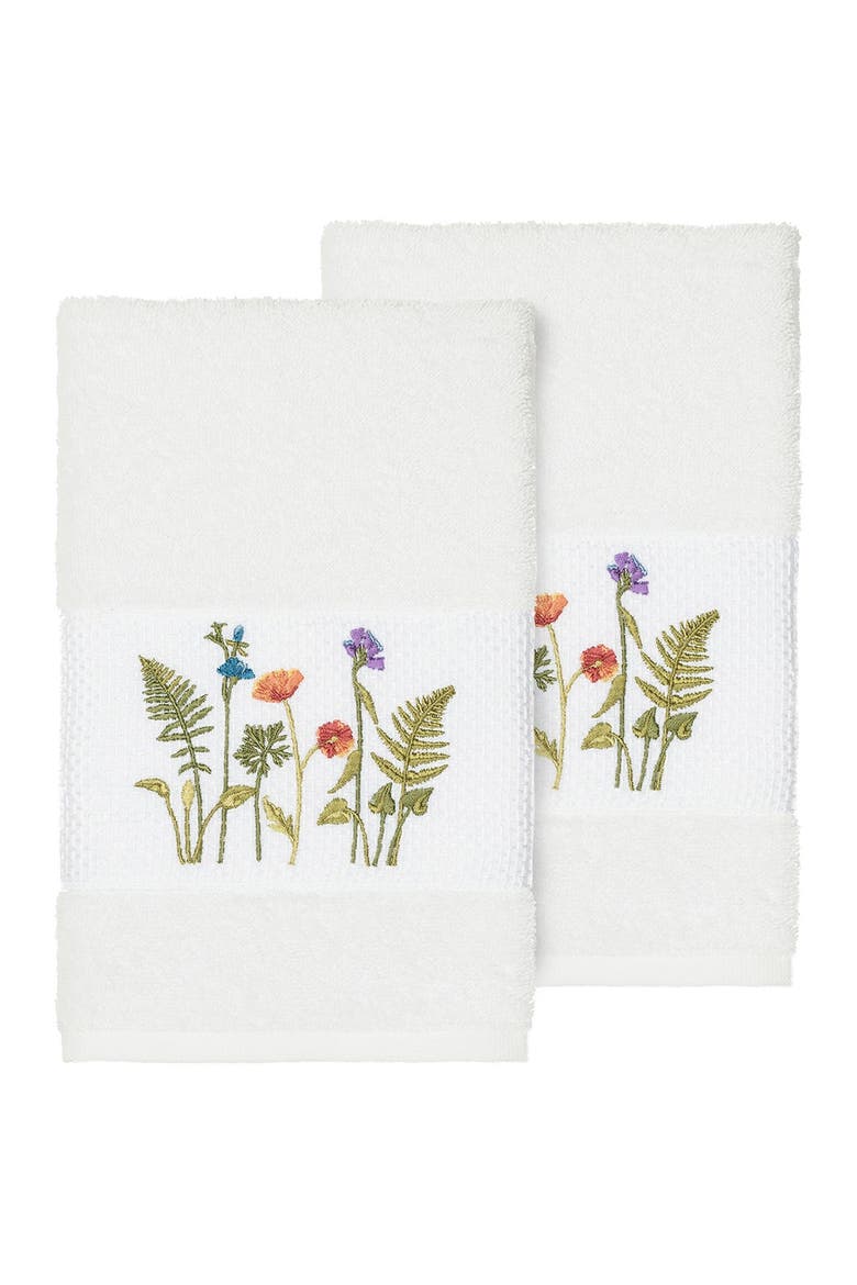 Serenity Embellished Hand Towel - Set of 2 - White, Alternate, color, WHITE