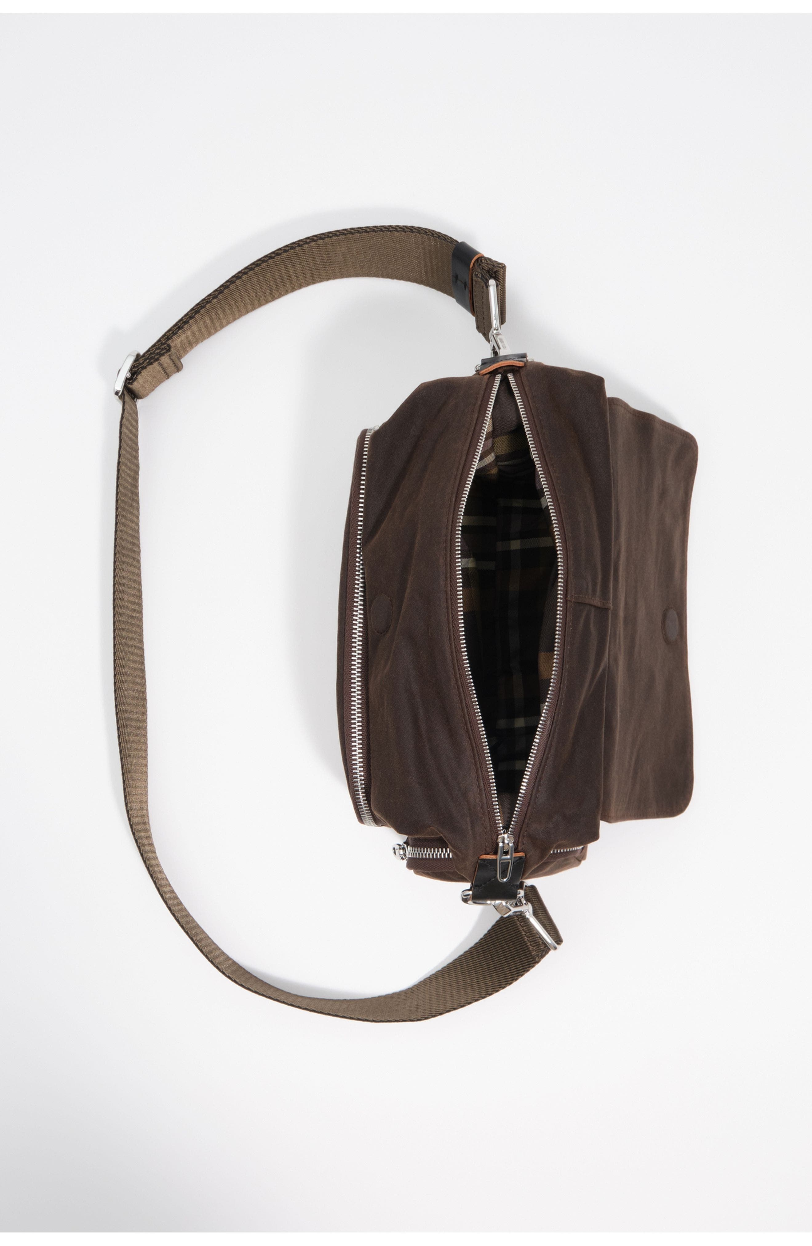 Large Coated Pocket Flap Bag, Alternate, color, DARK BROWN