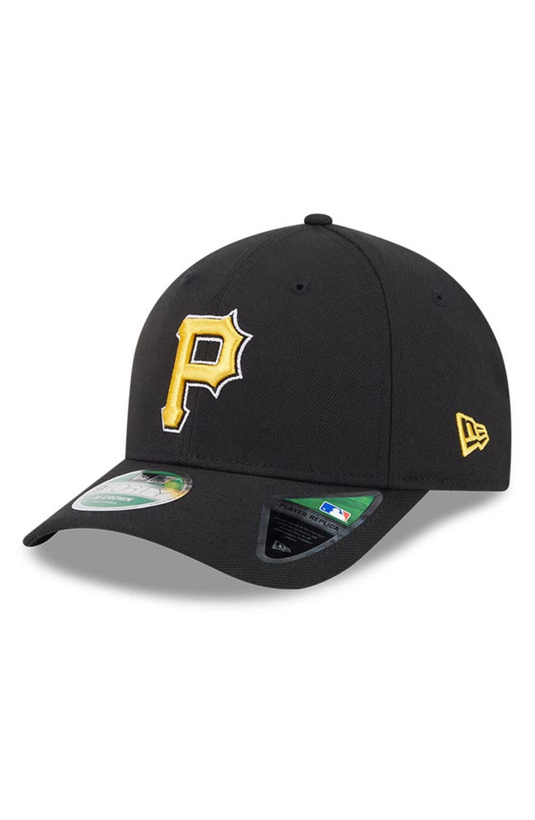 New Era Men's New Era Black Pittsburgh Pirates Player Replica 9FORTY Adjustable Hat, Main, color, Black