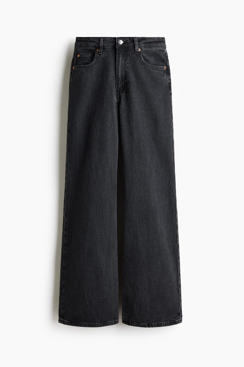 Wide High Waist Jeans, Main, color, Dark denim gray