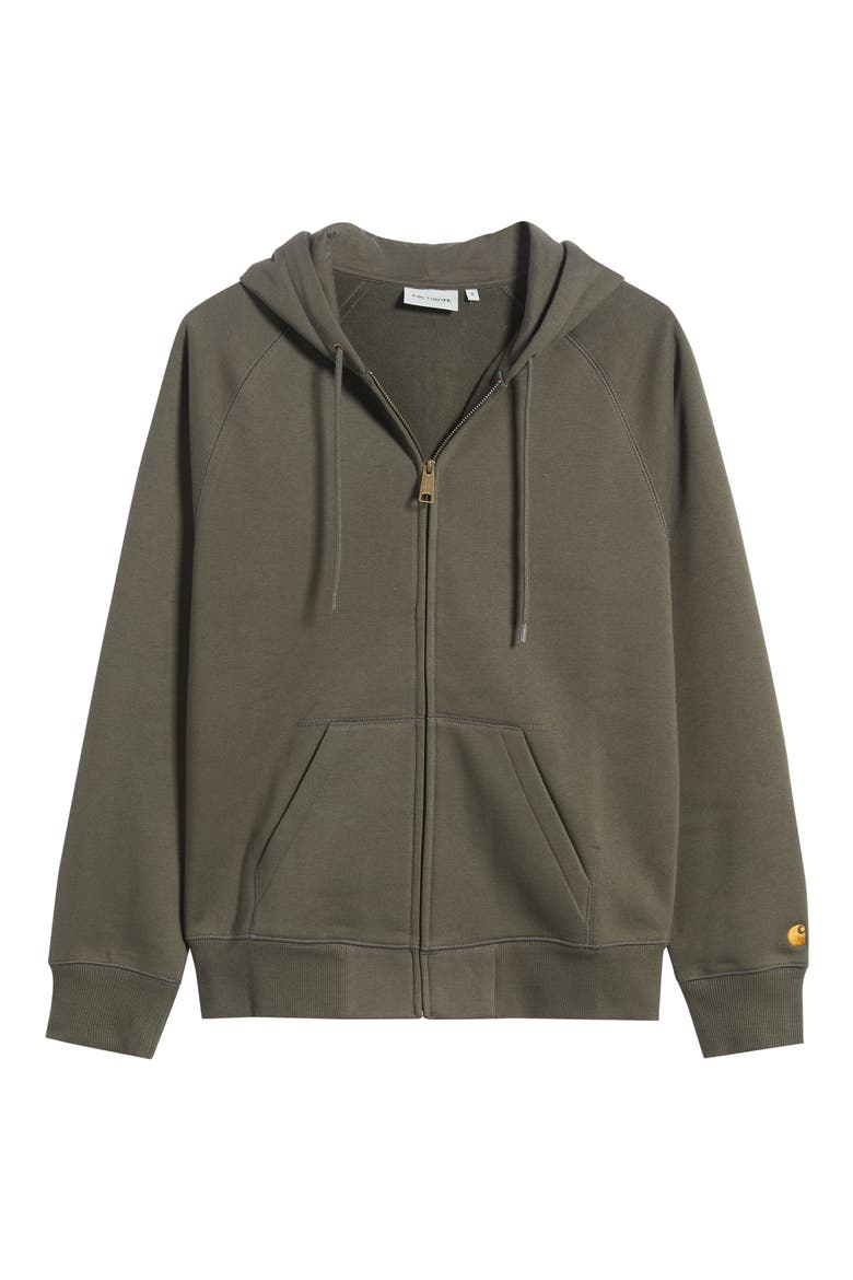Chase Cotton Blend Zip-Up Hoodie, Alternate, color, SHUNGITE / GOLD