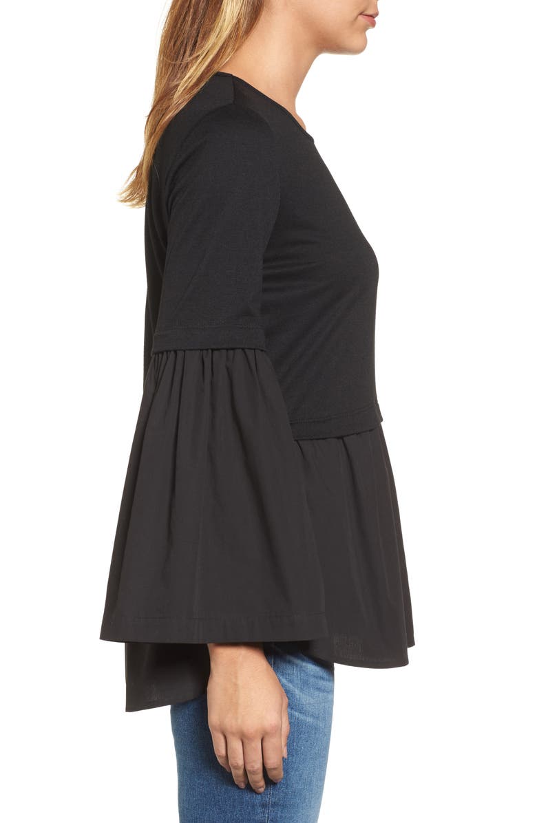 Halogen<sup>®</sup> Knit Poplin Mix Top, Alternate, color, 