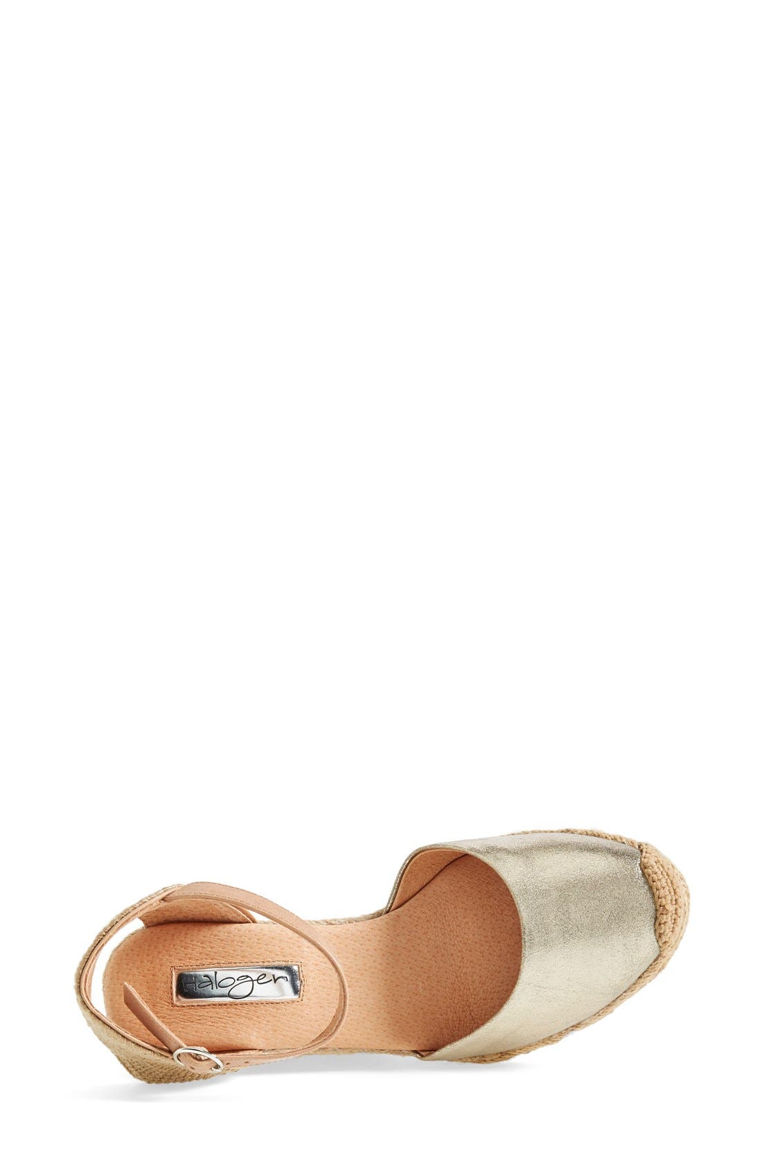 'Sandra' Wedge Espadrille, Alternate, color, GOLD LEATHER