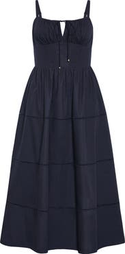 City Chic Vani Corset Bodice Cotton Maxi Dress