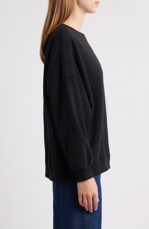 SESSUN SESSÙN CHEBBI OVERSIZE COTTON & LINEN BLEND MOTTLED FLEECE SWEATER 