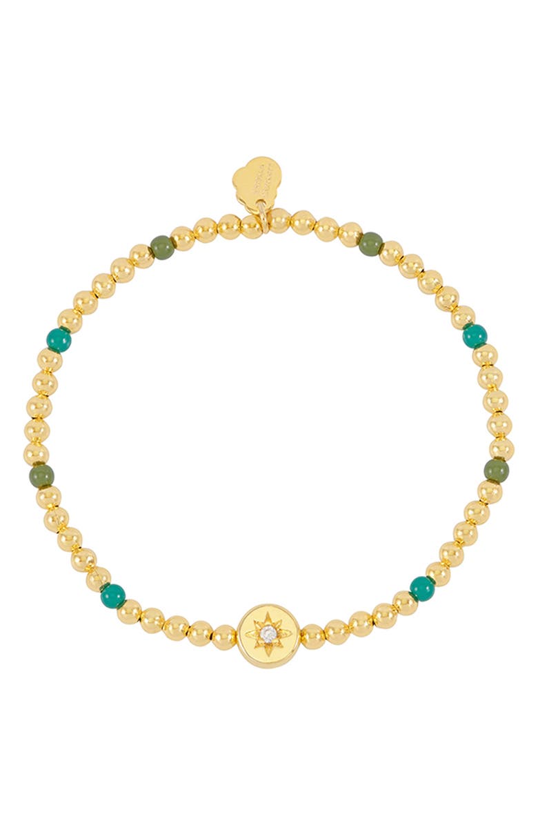 Estella Bartlett North Star Beaded Stretch Bracelet, Alternate, color, Gold