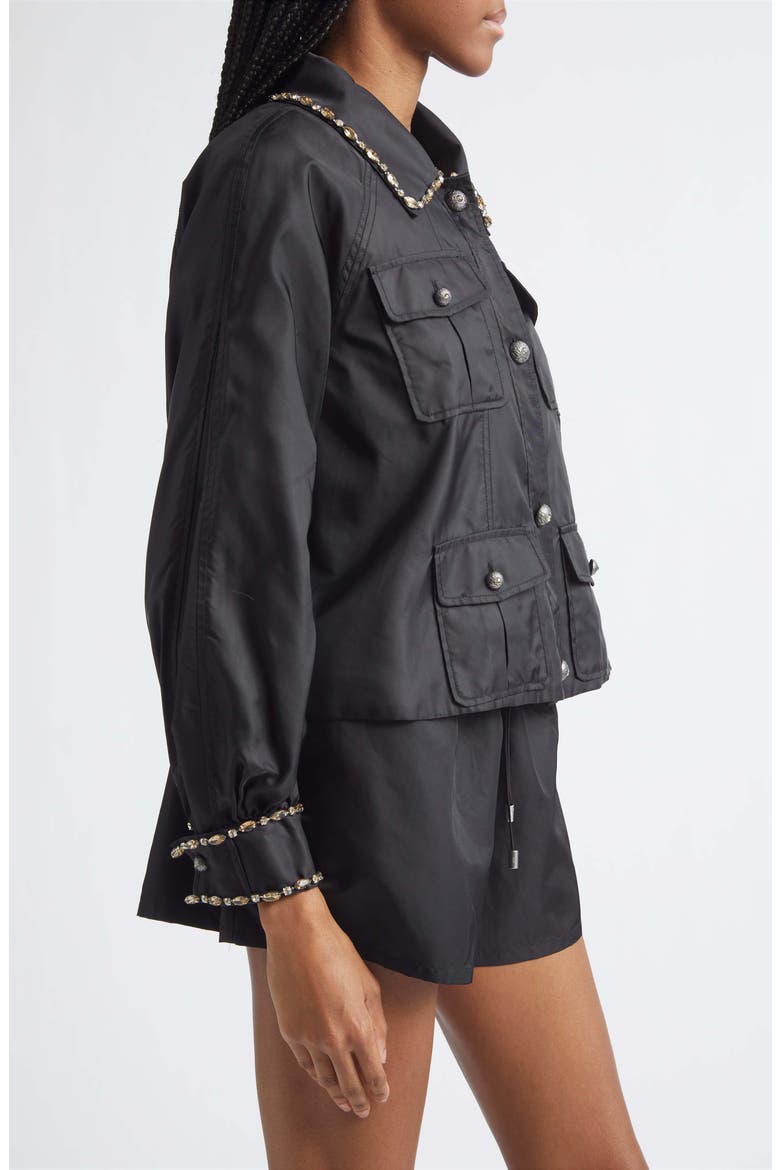 Adami Rhinestone Detail Jacket, Alternate, color, BLACK