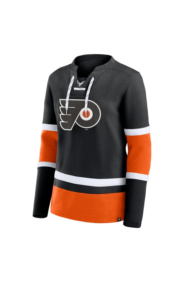 FANATICS Women's Fanatics Black Philadelphia Flyers Prime Time Lace-Up Long Sleeve T-Shirt, Alternate, color, 