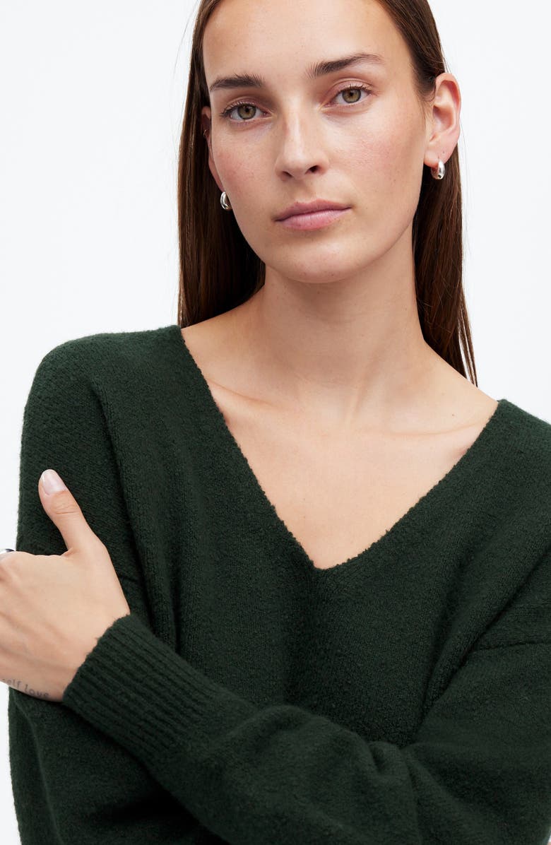 Madewell V-Neck Wedge Sweater, Alternate, color, Luxury Forest