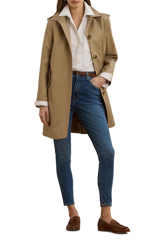 Ralph Lauren Lauren  Longline Raincoat With Removable Hood In Neutral