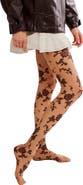 Free People Flocked Floral Tights