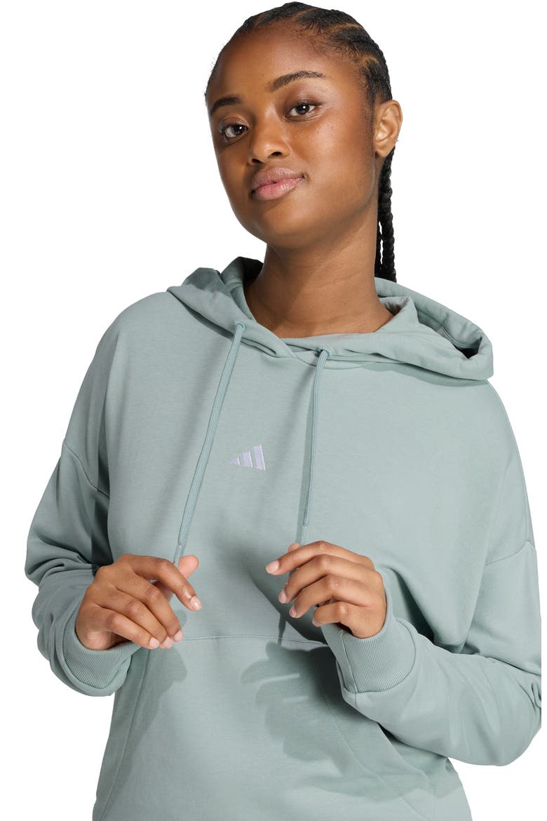 Drawstring Hood Hoodie, Alternate, color, WONDER SAGE/ WHITE