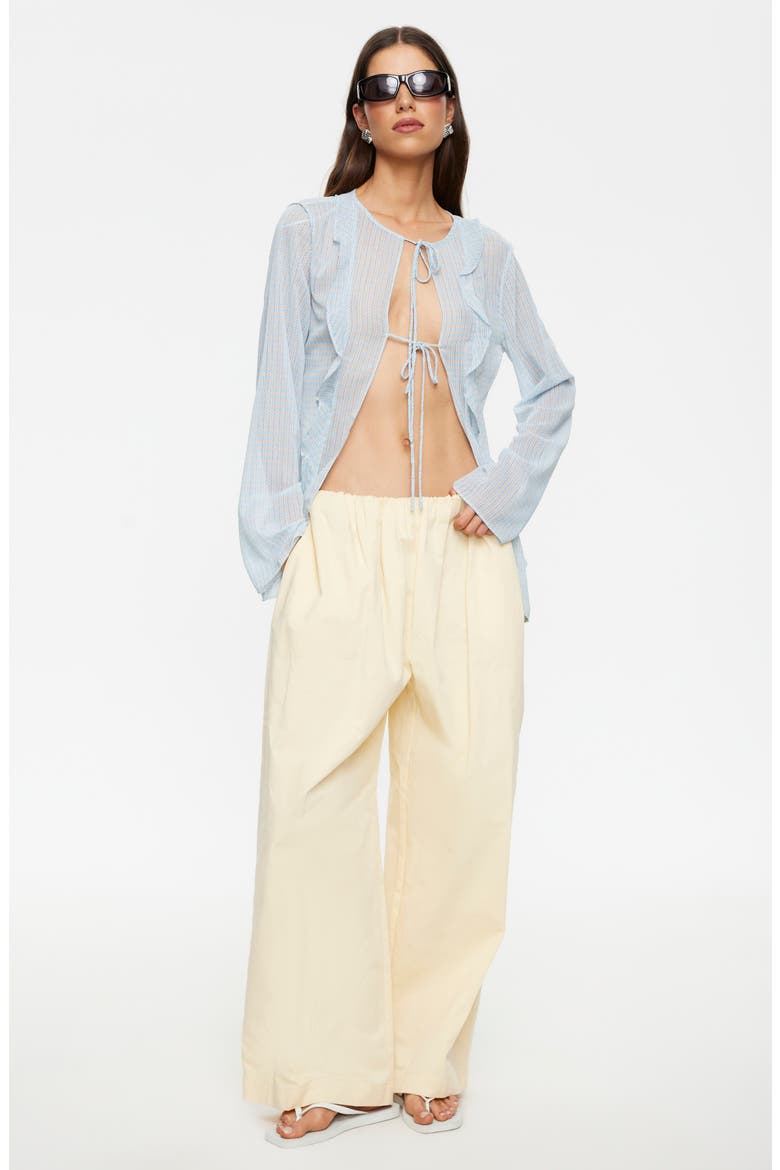 Barely There Tie Front Top, Alternate, color, MINT PLAID