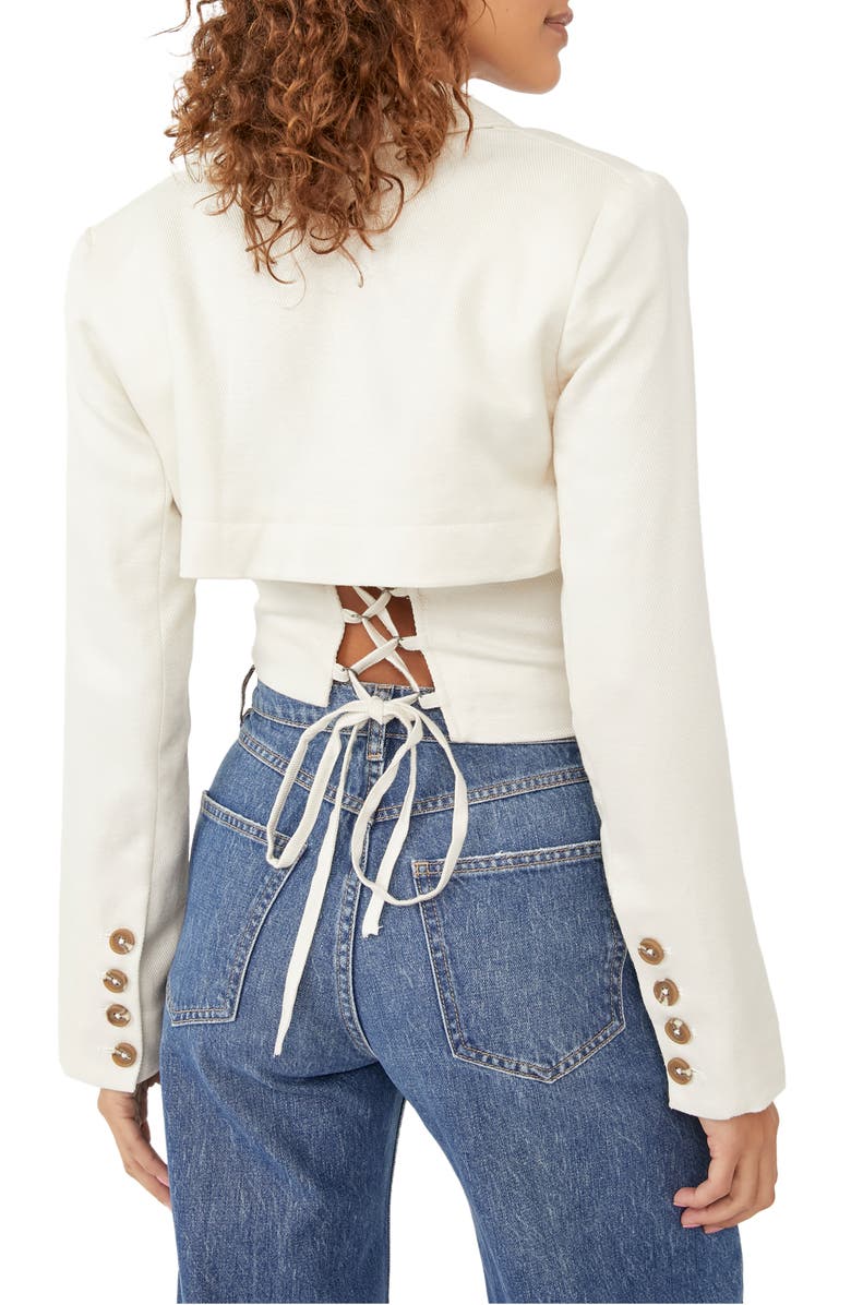 Free People Got Your Back Lace-Up Back Crop Blazer, Alternate, color, 