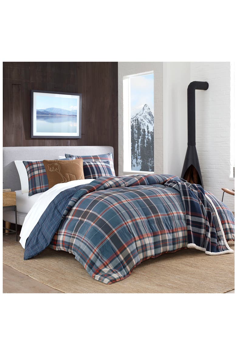 Shasta Lake Navy Micro Suede Comforter Set, Main, color, NAVY