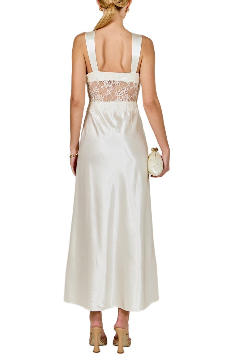 Endless Rose Lace Trim Midi Dress, Alternate, color, Ivory