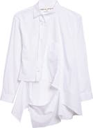 Comme des Garçons Asymmetric Cutout Cotton Broadcloth Button-Up Shirt