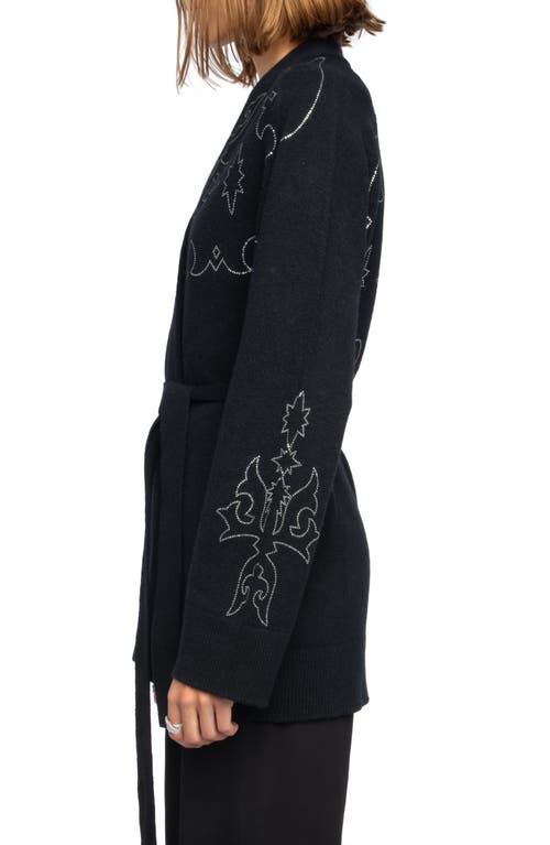 Zadig & Voltaire Salomy Crystal Embellished Cashmere Sweater In Black