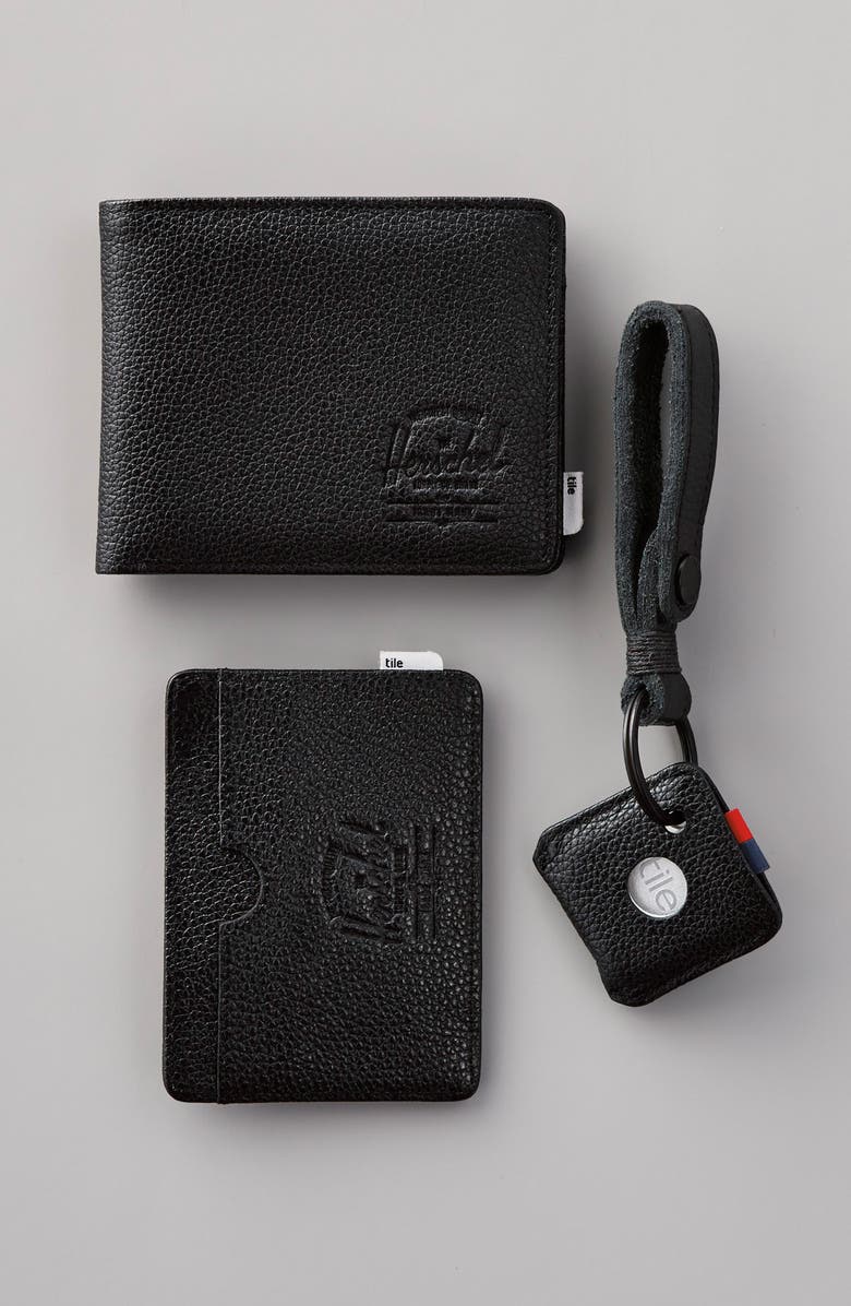 Herschel Supply Co. Tile Slim Charlie Leather Card Case, Alternate, color,